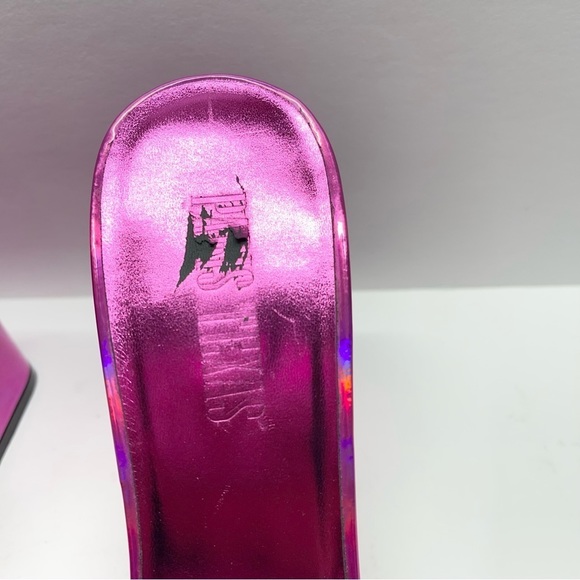 Paris Texas Anja Mules Iridescent Heels Prisma Fuchsia - Picture 4 of 8